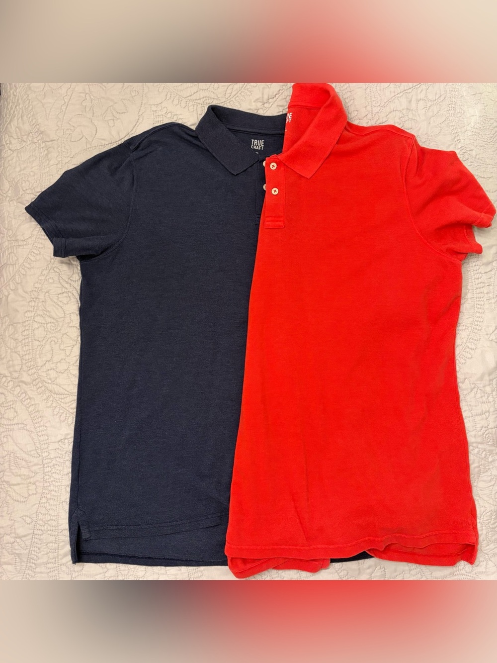 LOT of 2 True Craft (Belk Young Men’s) Polo Shirts - Navy, Red - size XXL